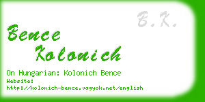 bence kolonich business card